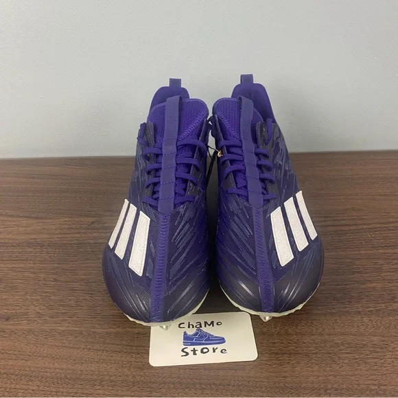 Adidas Adizero Football Cleats Purple White Shoes HP8751 Promo Mens Size 12.5